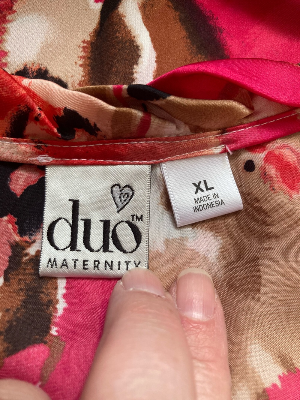 Duo Maternity Shades of Pink & Brown SS Top XL (Maternity) - Picture 4 of 8